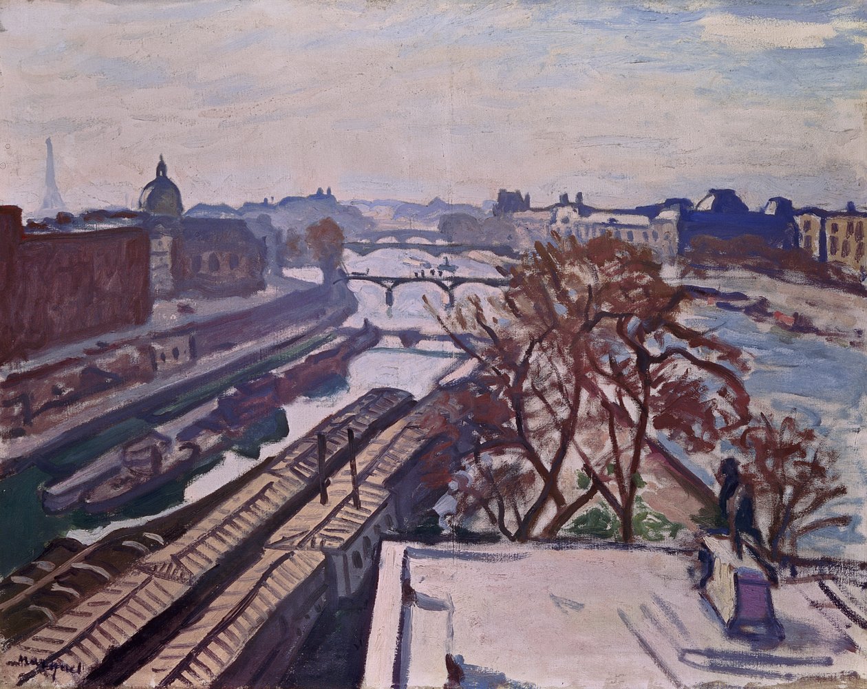 Udsigt over Seinen med Henri IV-monumentet af Albert Marquet