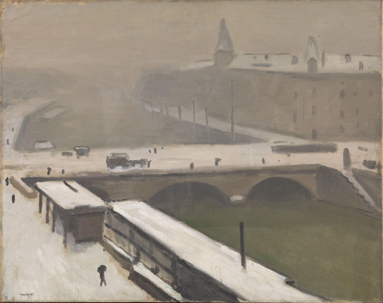Vinter ved Seinen, ca. 1900-16 (olie på lærred) af Albert Marquet