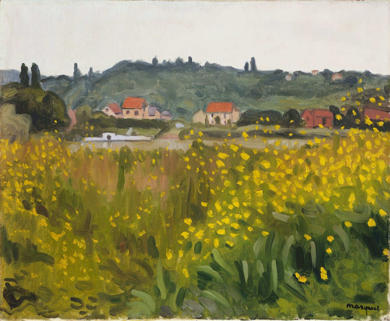 Gule blomster i Villenes af Albert Marquet