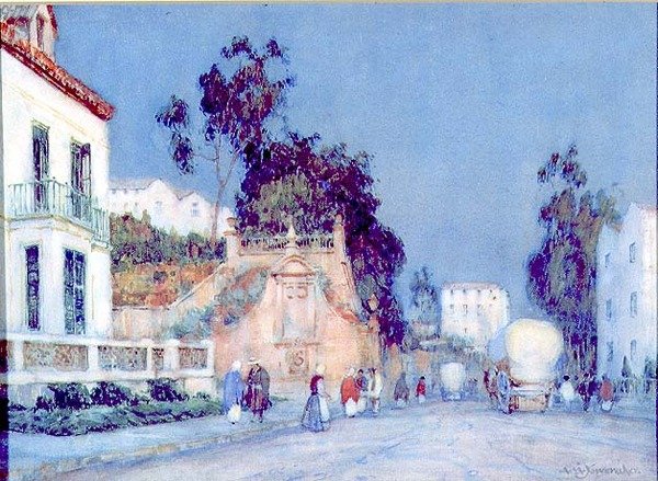 Tidlig aften i en spansk by af Albert Moulton Foweraker