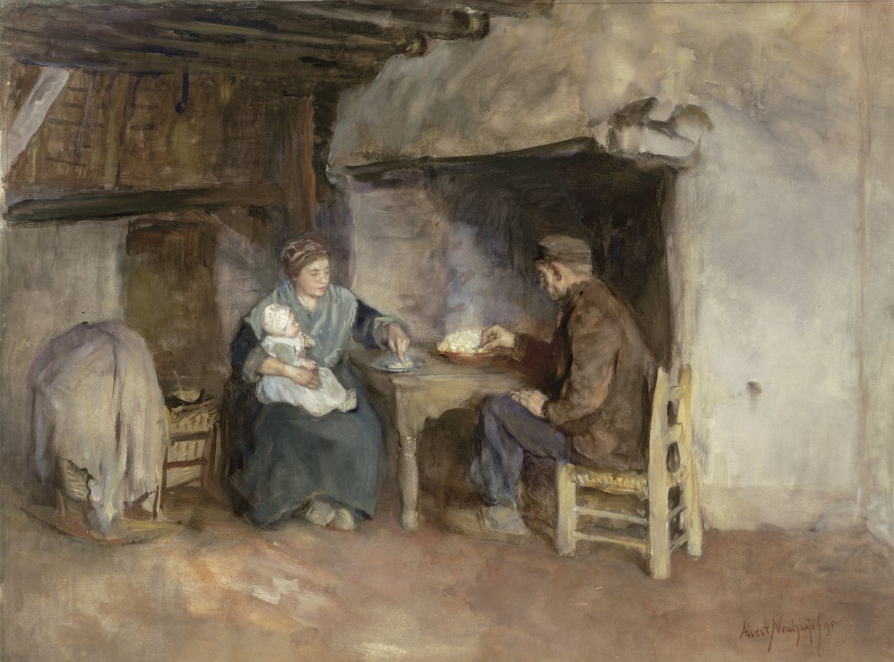 Frokost i en bondefamilie af Albert  Neuhuys