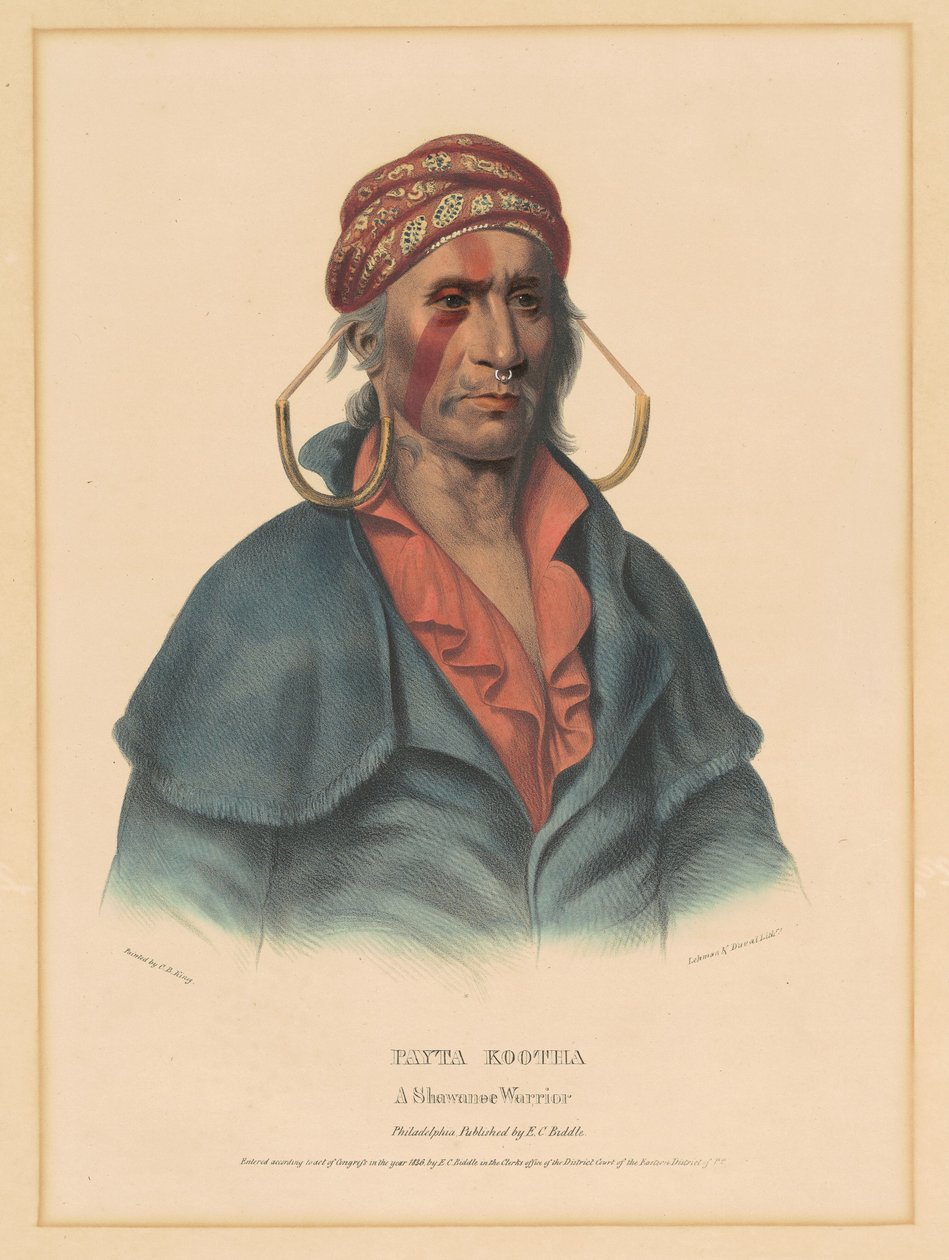 Payta Kootha, en Shawnee-kriger af Albert Newsam, after Henry Inman, after Charles Bird King
