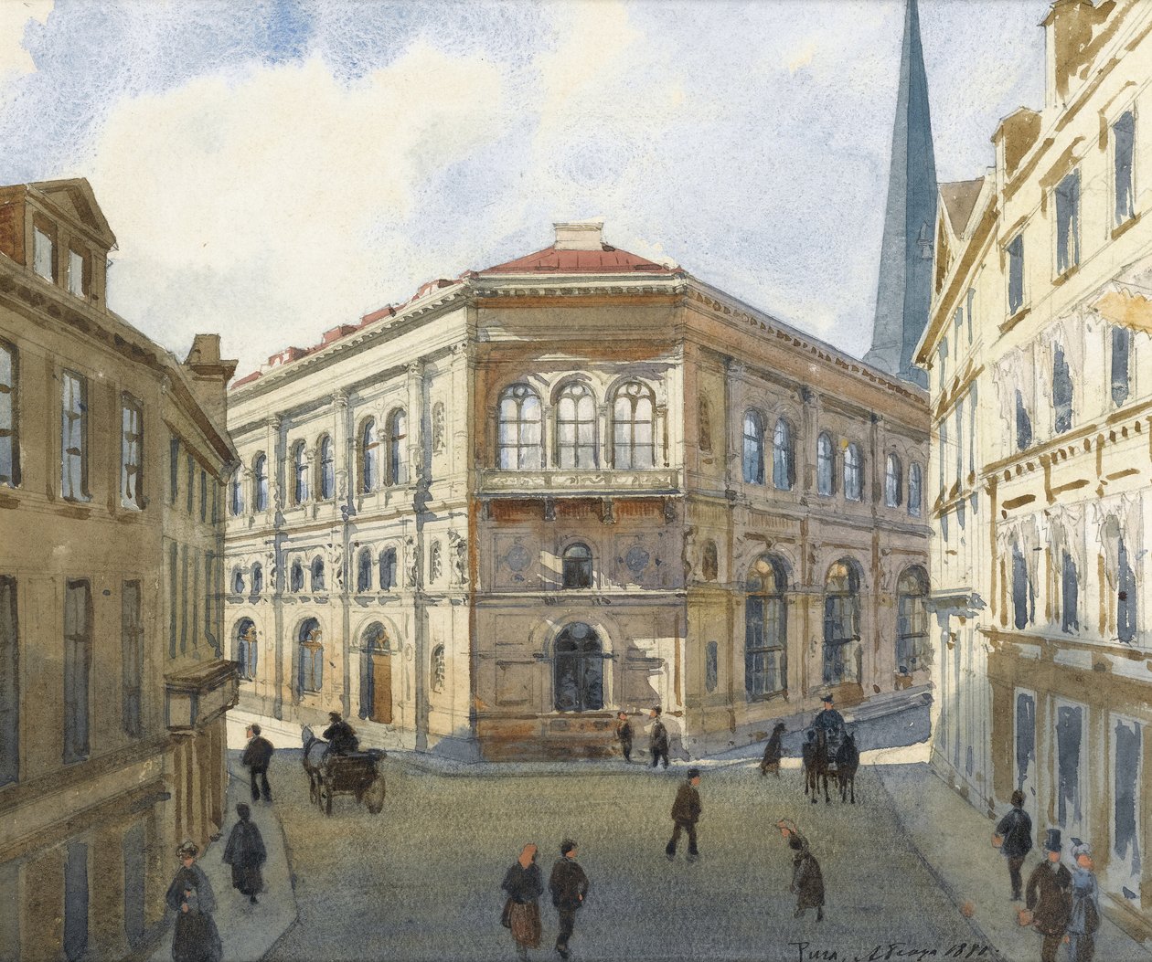 Udsigt over Riga-børsen af Albert Nikolaevich Benois
