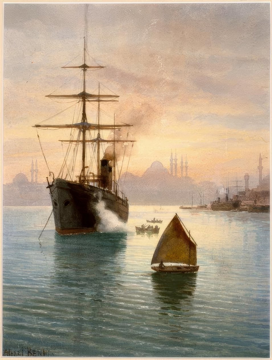 Istanbul, havn / akvarel af Albert Nikolajewitsch Benois af Albert Nikolajewitsch Benois