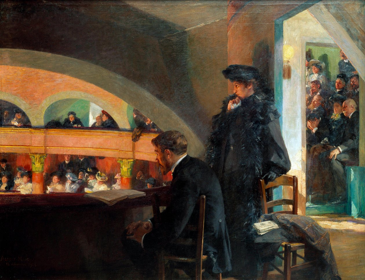 Teaterlogen. Maleri af Albert Maignan (1845-1908) af Albert Pierre Rene Maignan