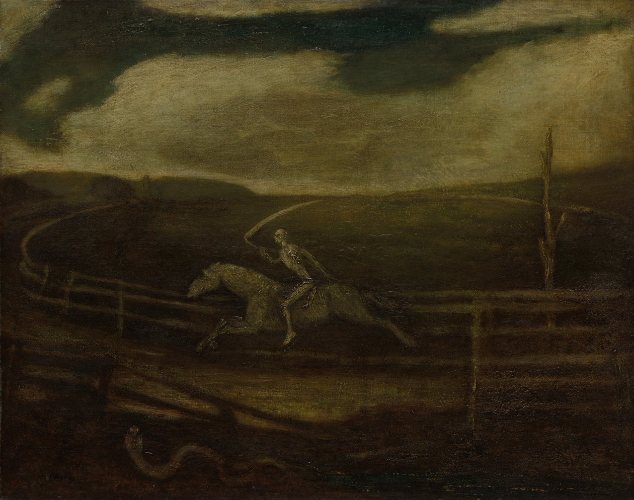 Væddeløbsbanens død på en bleg hest, ca. 1896-1908. af Albert Pinkham Ryder