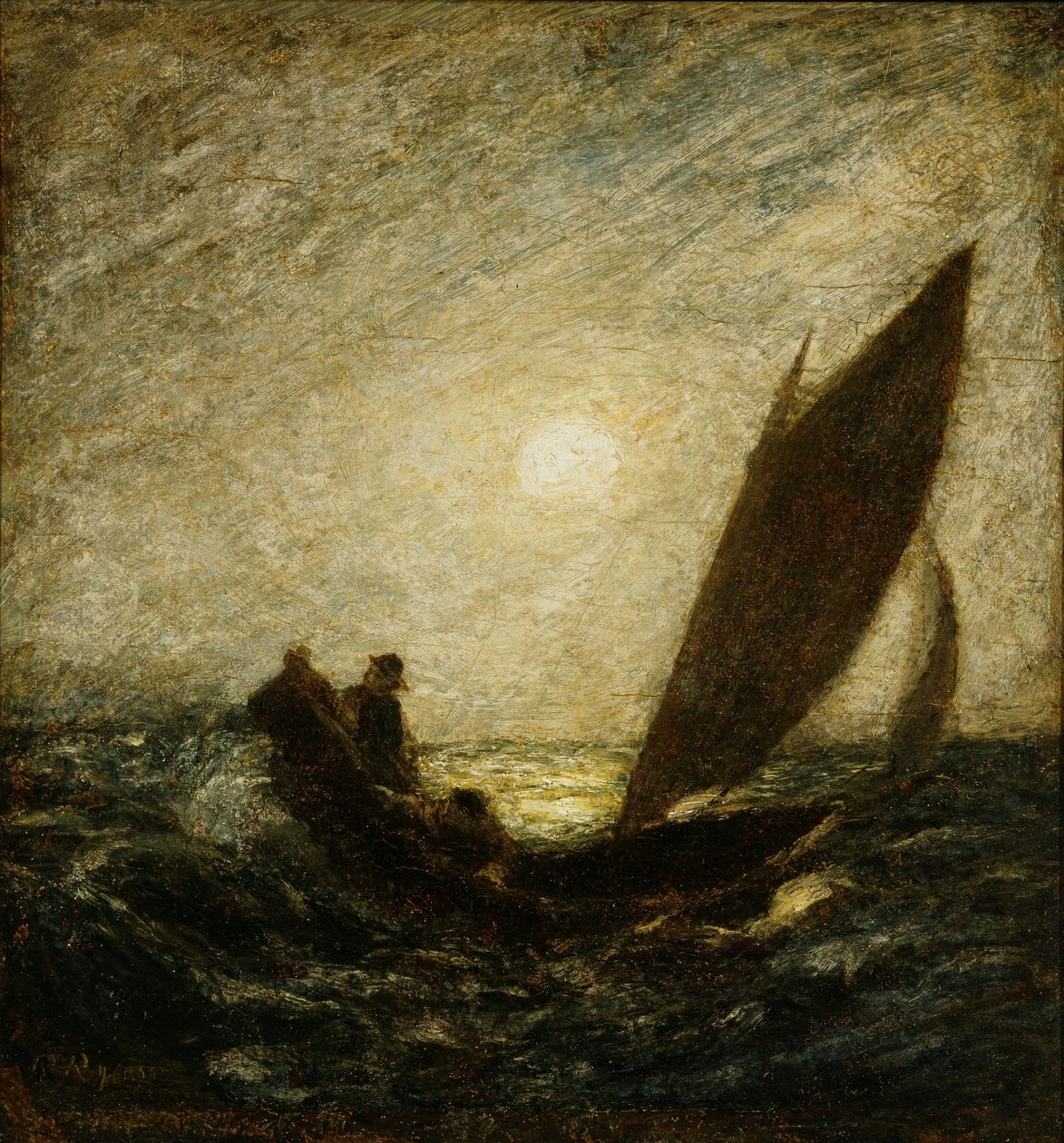 Med skrånende mast og dykkende stævn af Albert Pinkham Ryder