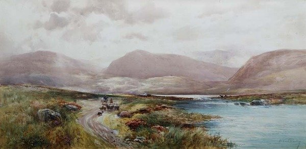 Skotsk landskab, ca. 1910 (akvarel på papir) af Albert Procter