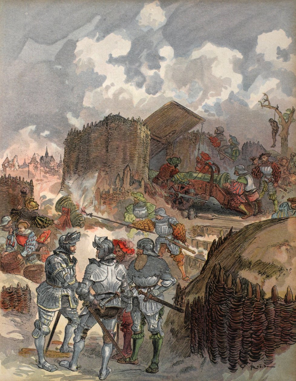 Bayard ved belejringen af Mezieres, illustration fra 