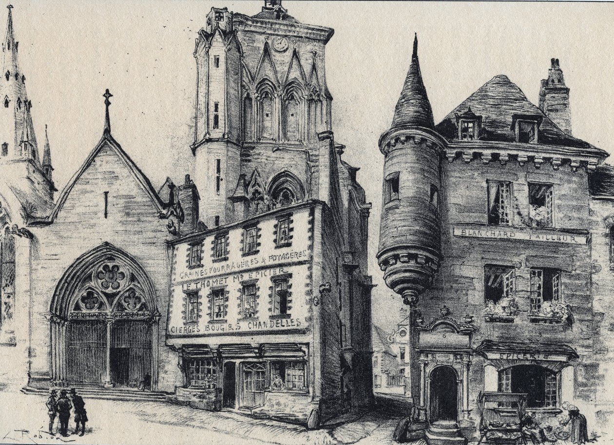 Grand rue de Guingamp i departementet Cotes-d