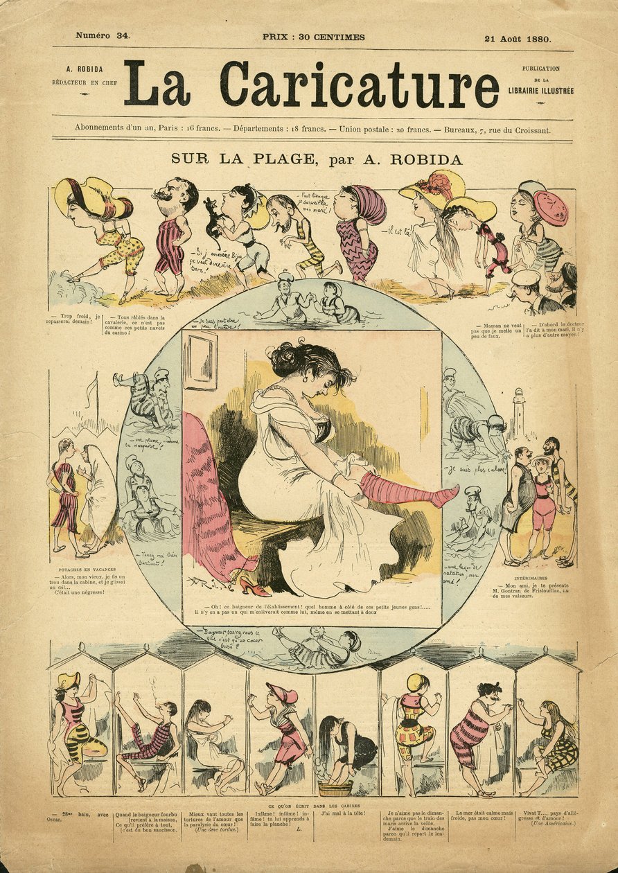 Illustration af Albert Robida (1848-1926) til forsiden af La Caricature (1880) af Albert Robida