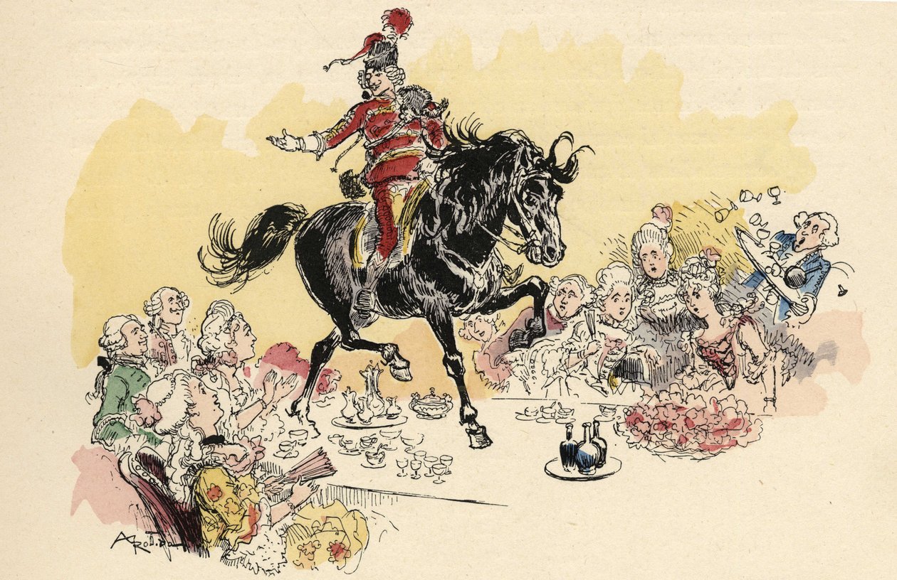 Illustration af Albert Robida i "" History and Adventures of the Baron de Munchausen"" (Munchhausen), H. Laurens Ed., slutningen af det 19. århundrede."" af Albert Robida