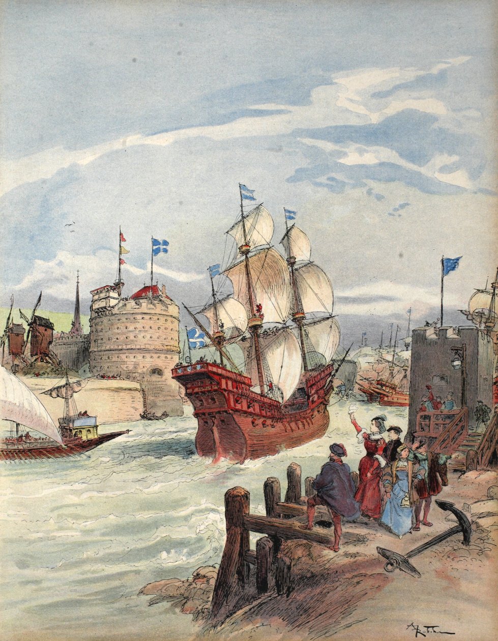 Kongens flåde i Havre: La Belle Francoise, illustration fra 