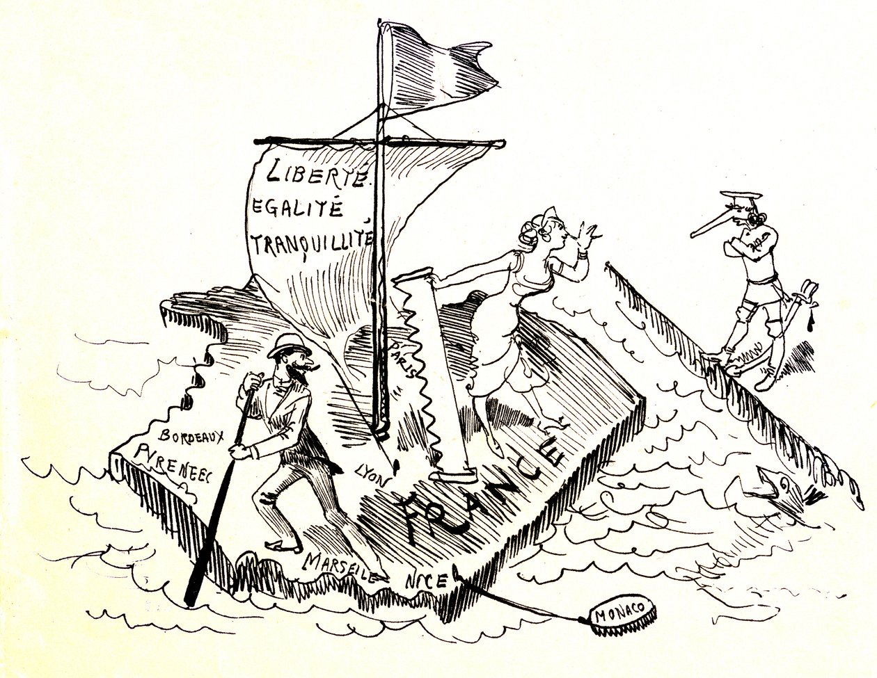 Frankrigs uafhængighed (tegning) af Albert Robida