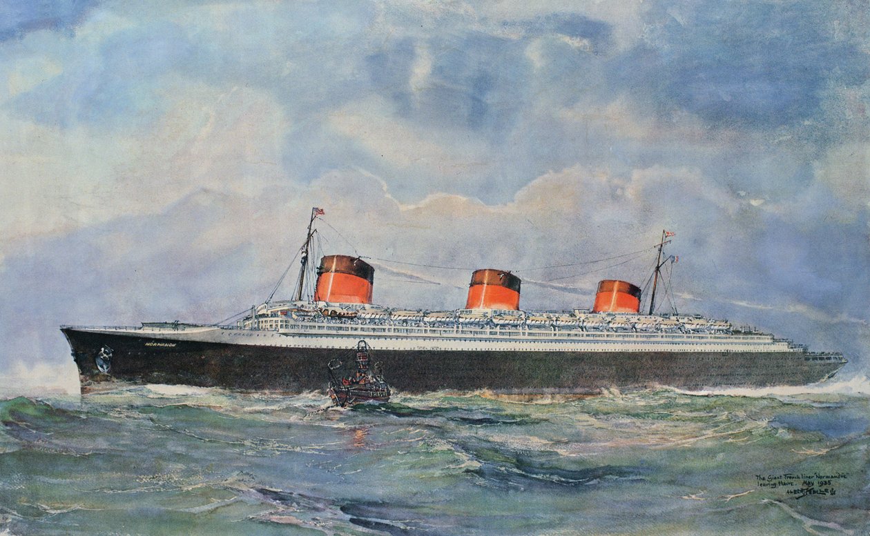 Jomfrusejlads med SS Normandie fra Le Havre, 29. maj af Albert Sébille