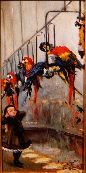 Papegøjehuset, London Zoo af Albert Snr. Ludovici