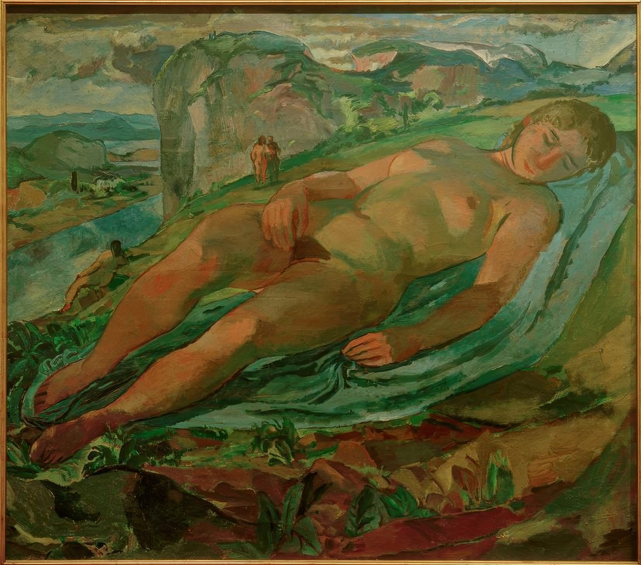 Liggende i et bjerglandskab (tidligere Moder Jord) af Albert Weisgerber