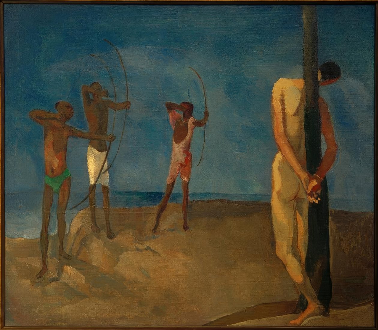 Sebastian med sorte bueskytter af Albert Weisgerber