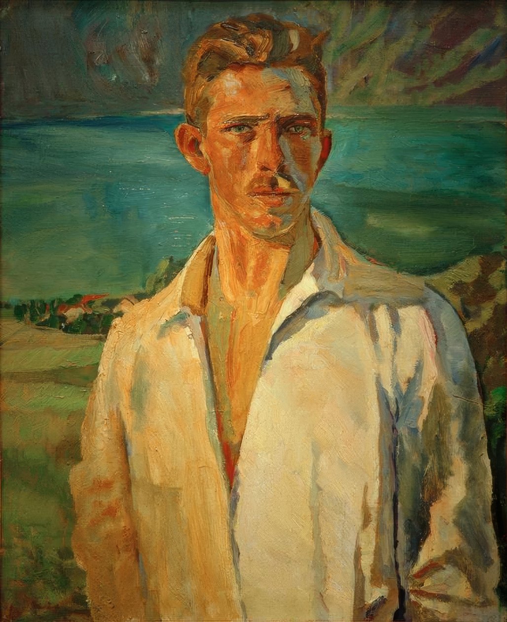 Selvportræt ved Attersee af Albert Weisgerber