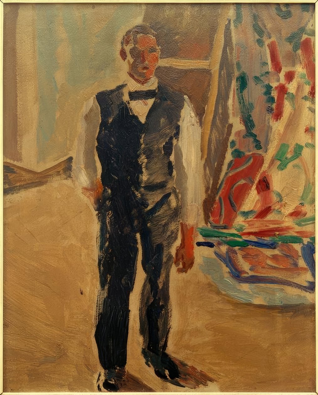 Selvportræt i skjorteærmer af Albert Weisgerber