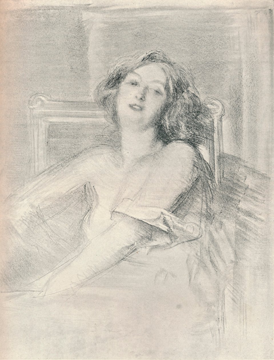 Litografisk portræt af en kvinde, c1905 af Albert de Belleroche
