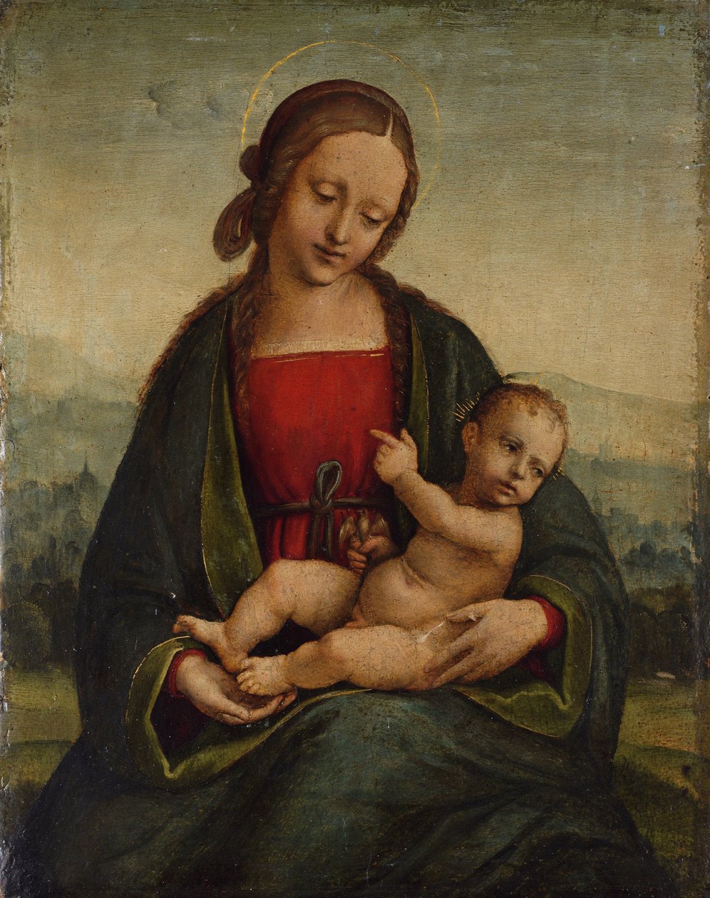 Madonna og barn med en guldfinke af Albertino Piazza da Lodi
