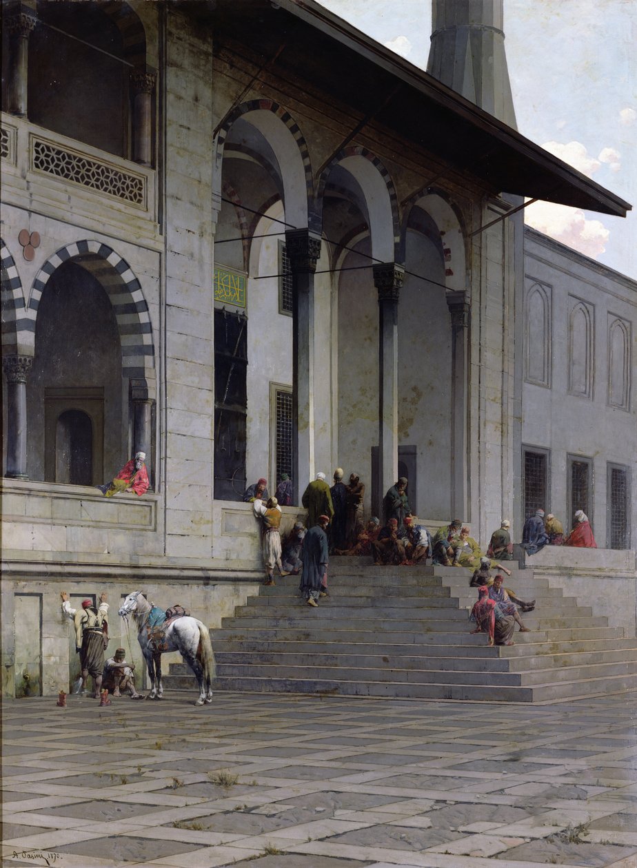 Indgangen til Yeni-Djami-moskeen i Konstantinopel, 1870 af Alberto Pasini