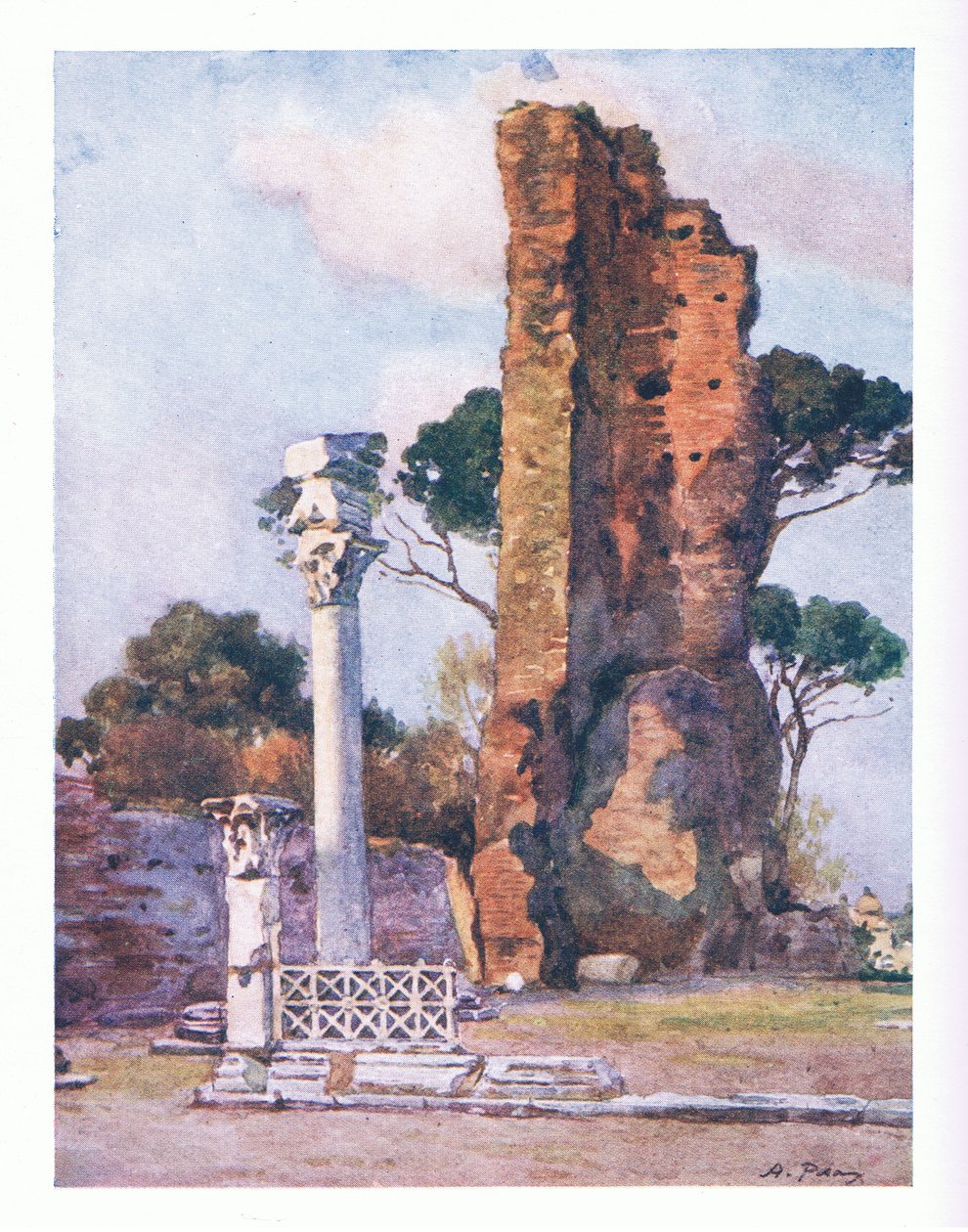 Flavian Basilica of the Palentine, fra Rom udgivet af A & C Black Ltd, 1925 af Alberto Pisa