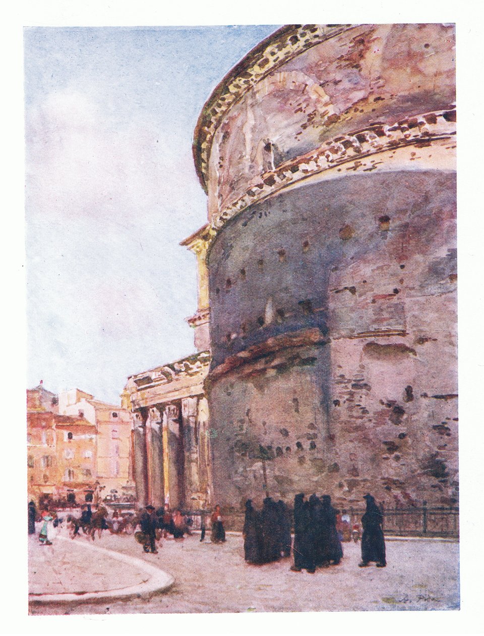 Pantheon, en flanke, fra Rom udgivet af A & C Black Ltd, 1925 af Alberto Pisa