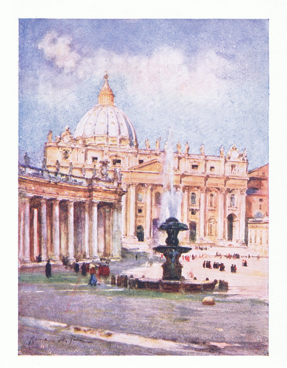 Saint Peters, fra Rom udgivet af A & C Black Ltd, 1925 af Alberto Pisa