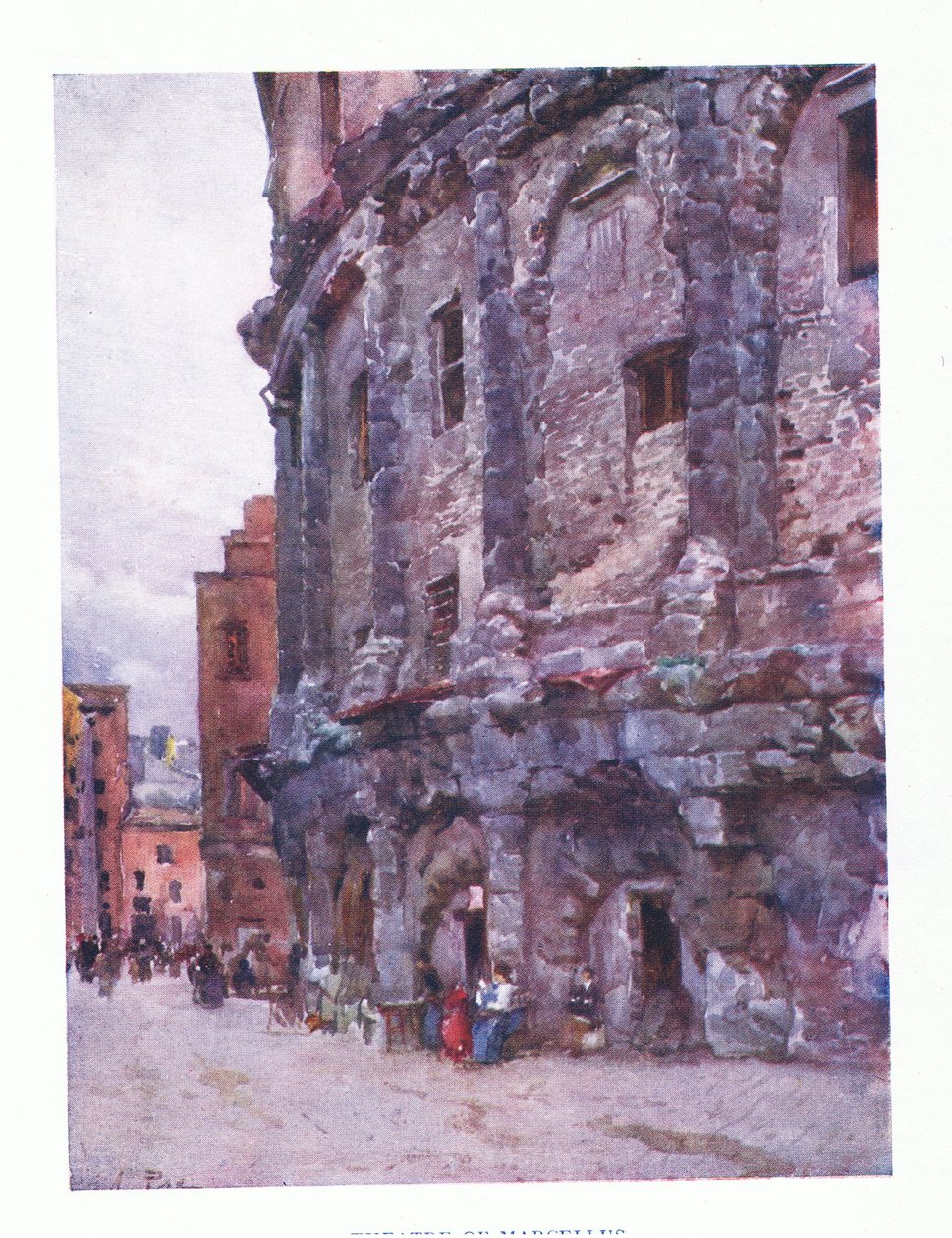 Theatre of Marcellus, fra Rom udgivet af A & C Black Ltd, 1925 af Alberto Pisa