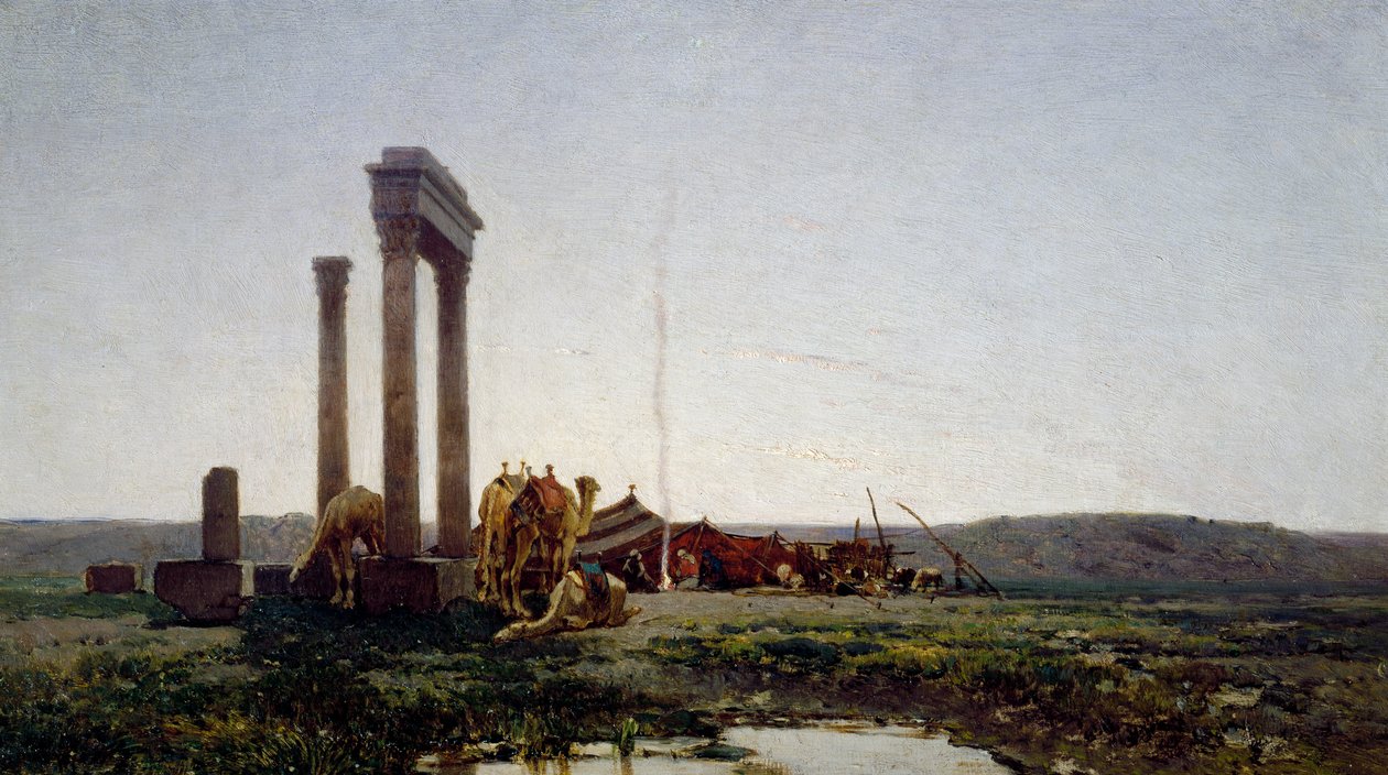 Ruiner af et tempel i ørkenen af Alberto Pasini