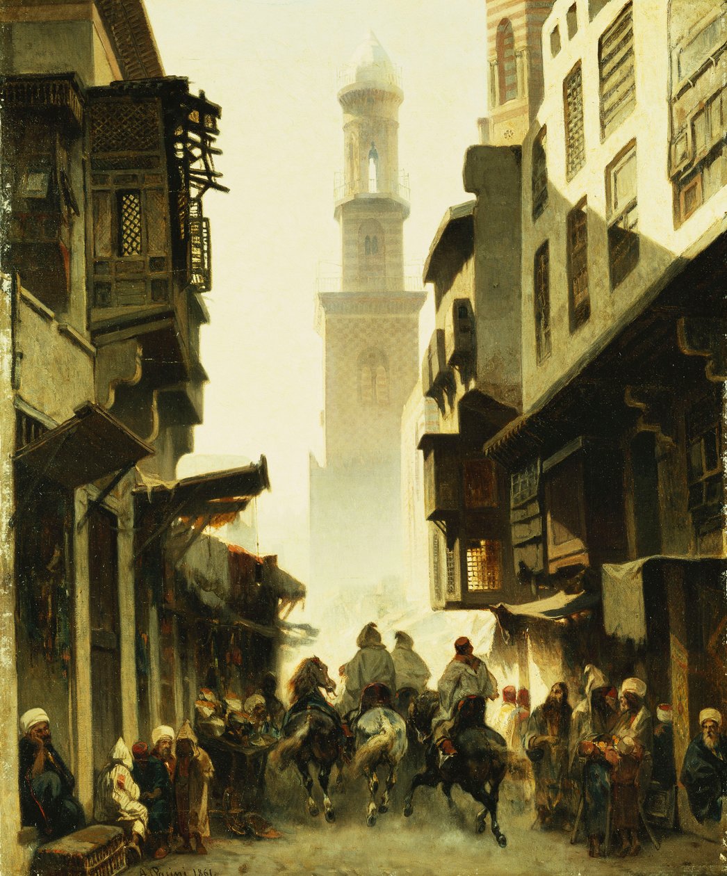Gadebillede i Damaskus, 1861 af Alberto Pasini