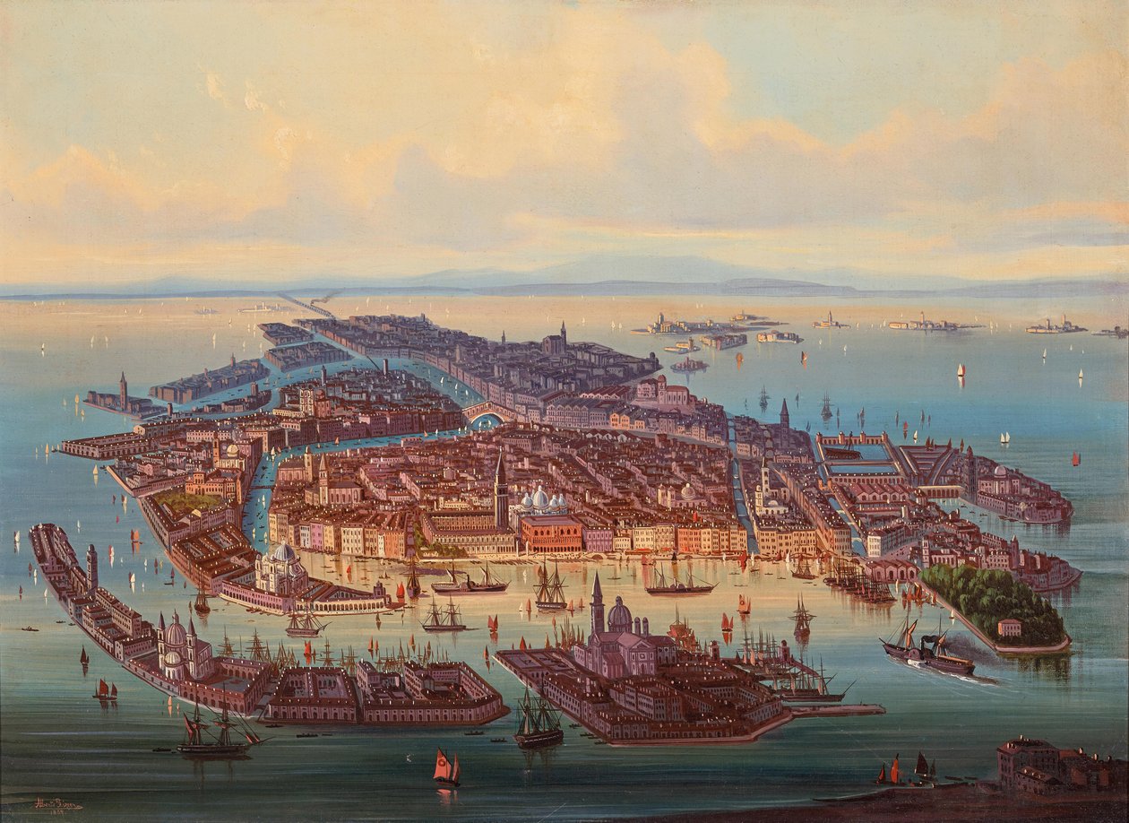 Luftfoto af Venedig, 1867. af Alberto Rieger