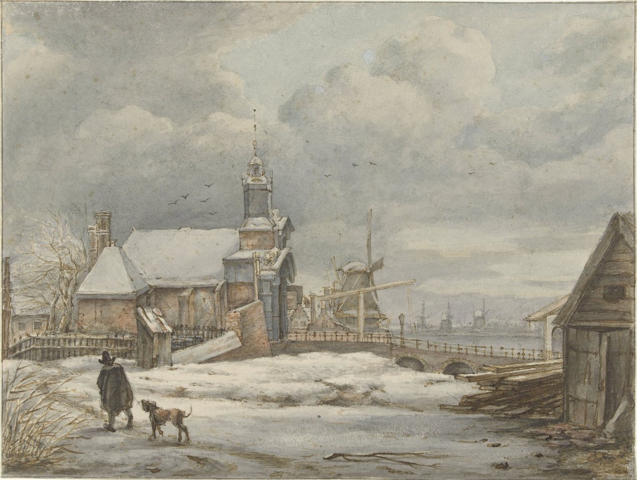 Udsigt over Haarlemmerpoort i Amsterdam af Albertus Brondgeest