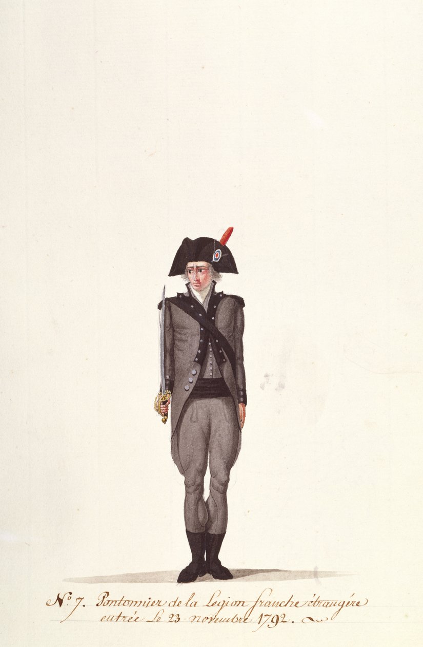 En pontoner fra den franske fremmedlegion, fra Coppetiers, 23. november 1792 af Albertus Gregorius