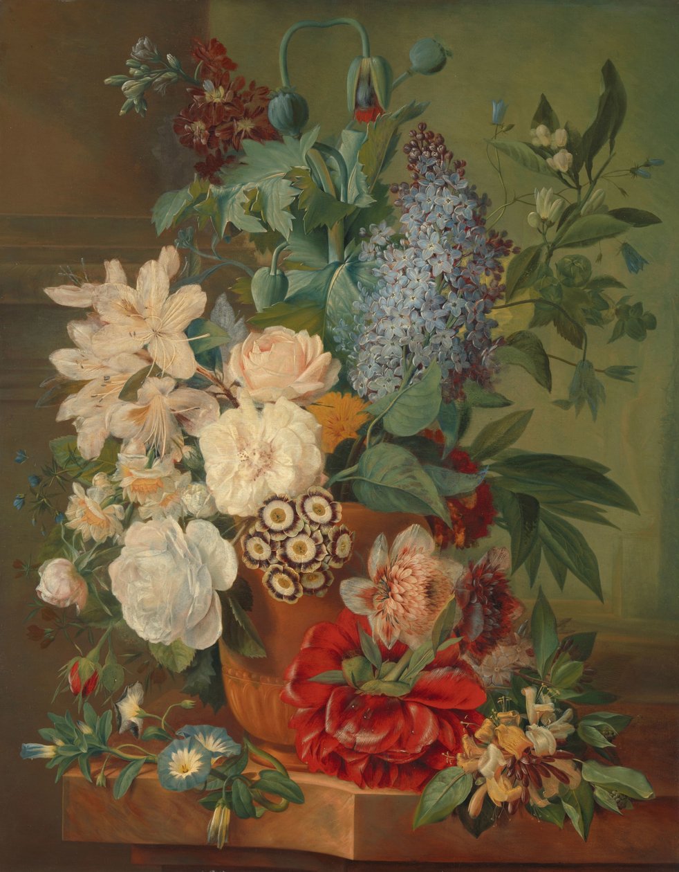 Blomster i en terracotta vase af Albertus Jonas Brandt