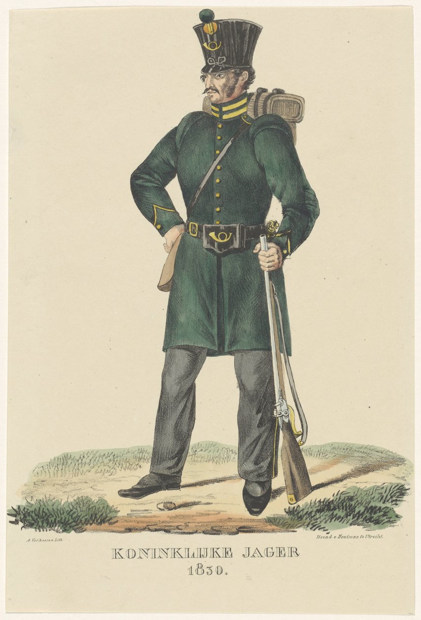 Kongelig Jæger, 1830 Royal Hunter 1830 (titel på objekt) af Albertus Verhoesen