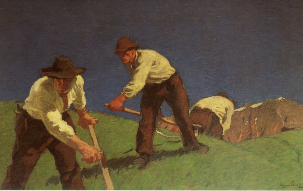 Bergmaher I. -versionen af Albin Egger Lienz