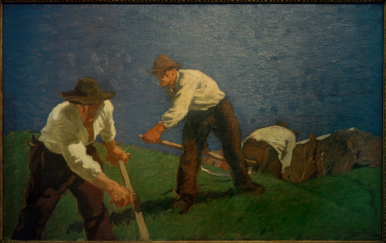 Bergmäher af Albin Egger Lienz