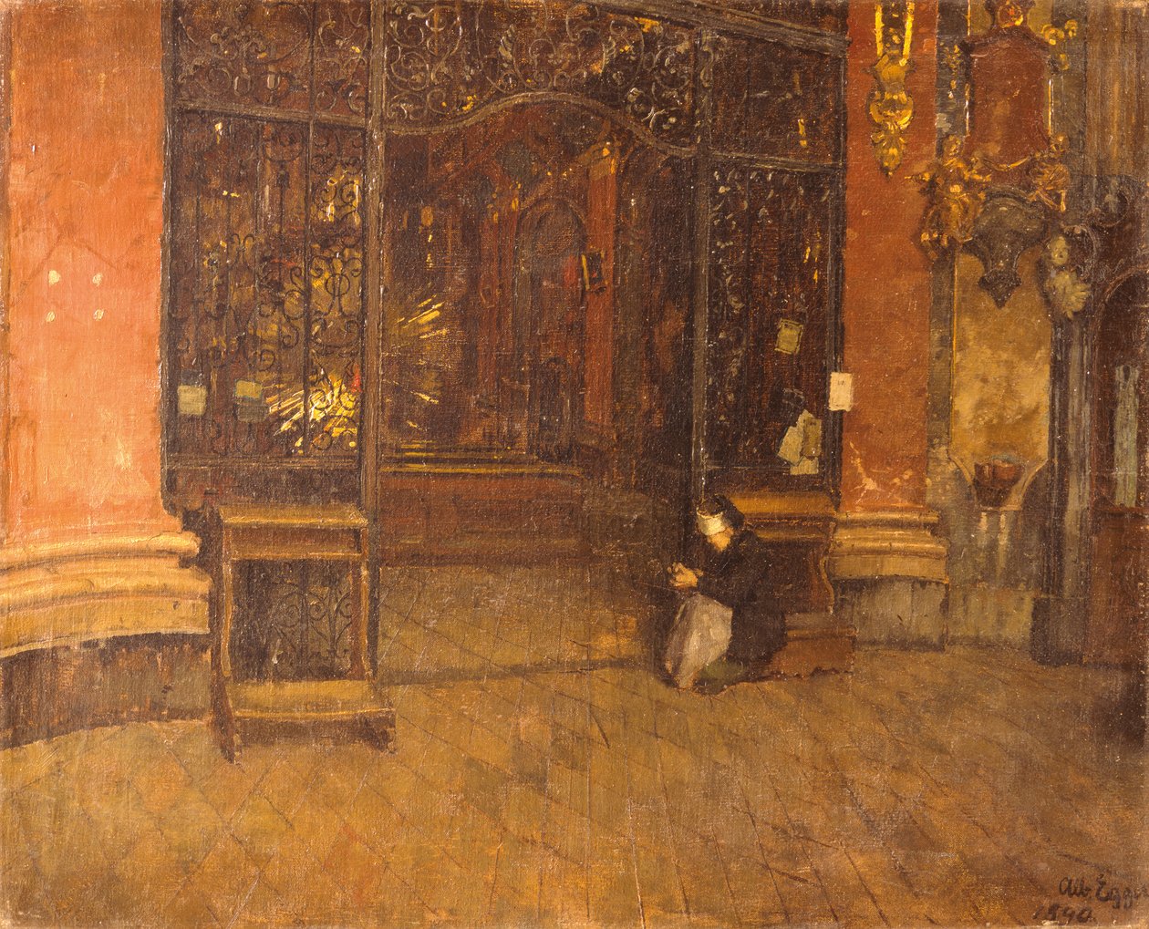 Interiør af Johanneskirche i München af Albin Egger Lienz