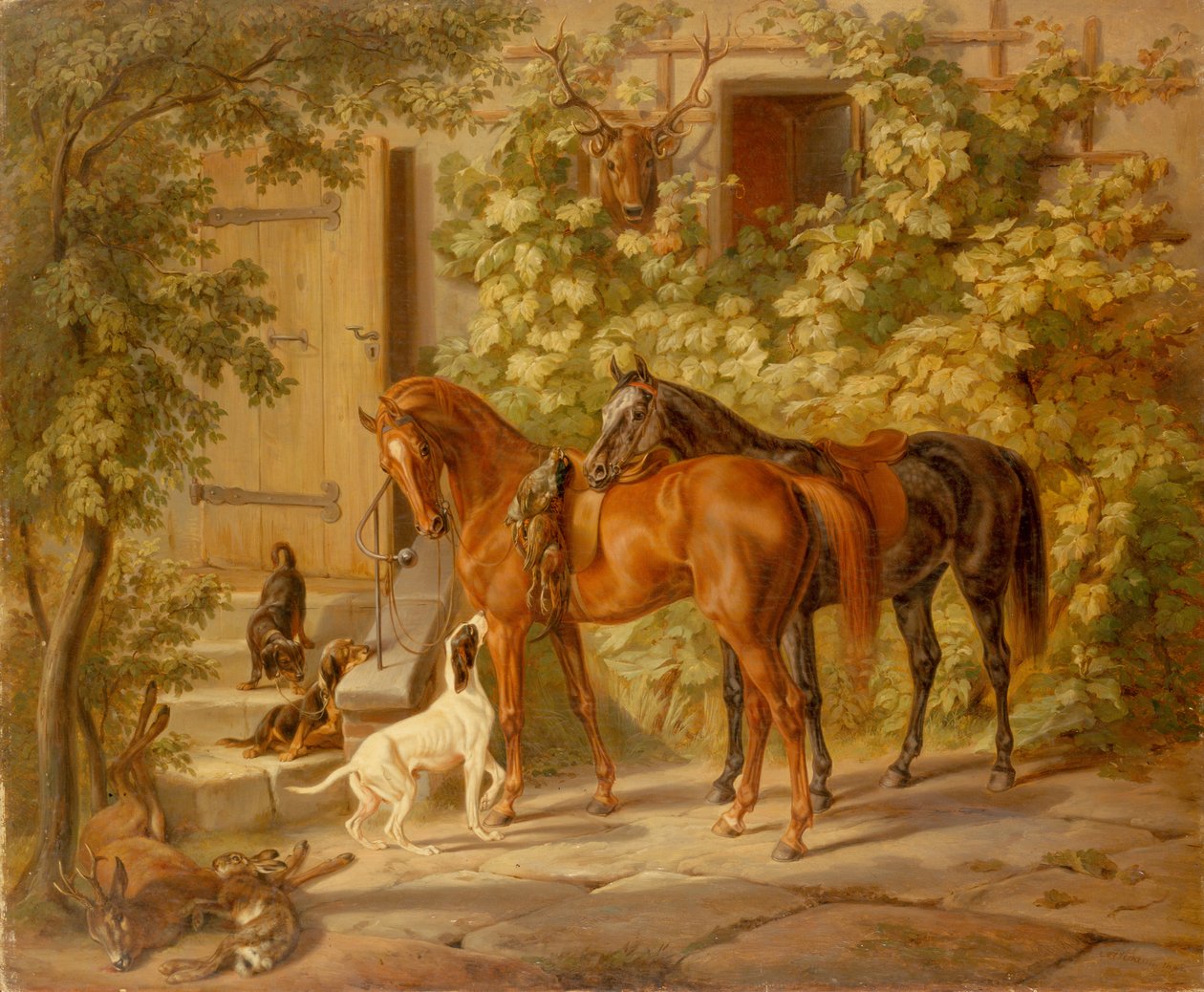 Heste på verandaen af Albrecht Adam