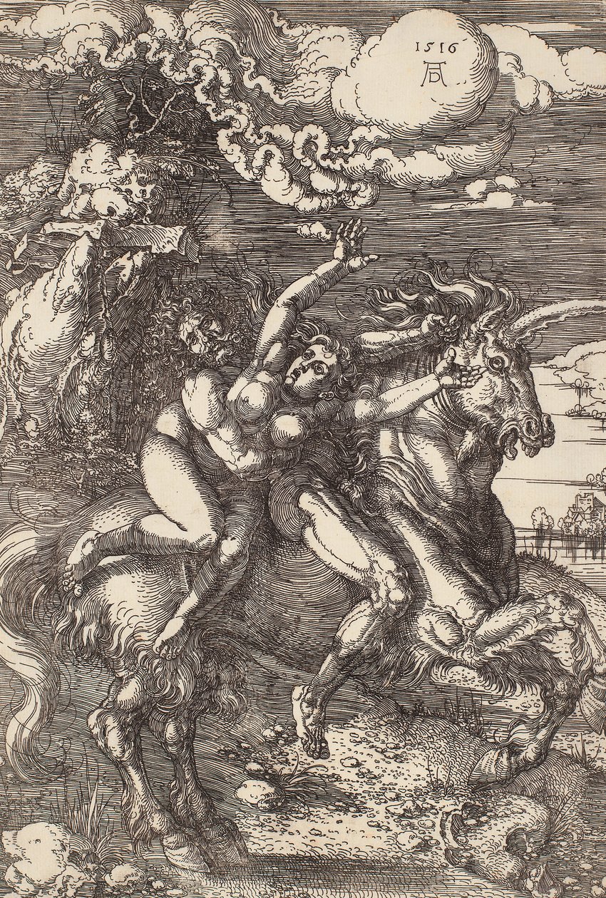 Bortførelse af Proserpine på en enhjørning af Albrecht Dürer