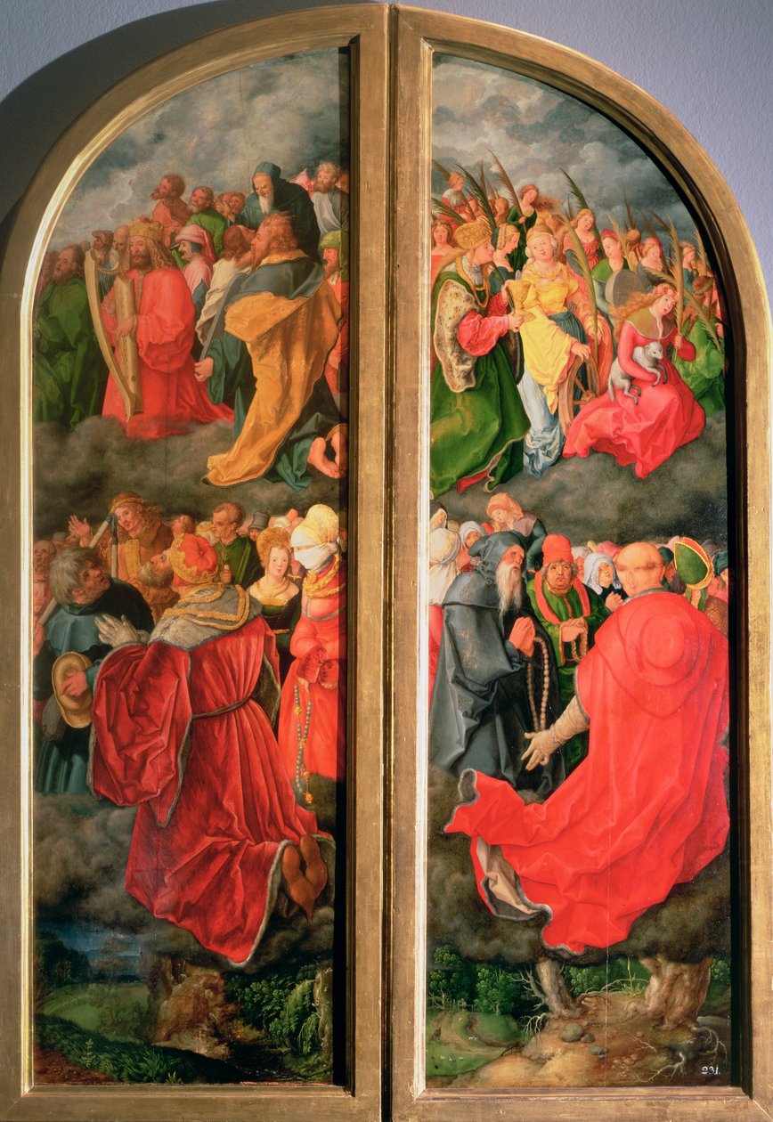 Allehelgens altertavle, delvis kopi i form af to sidepaneler, 1500-tallet af Albrecht Dürer
