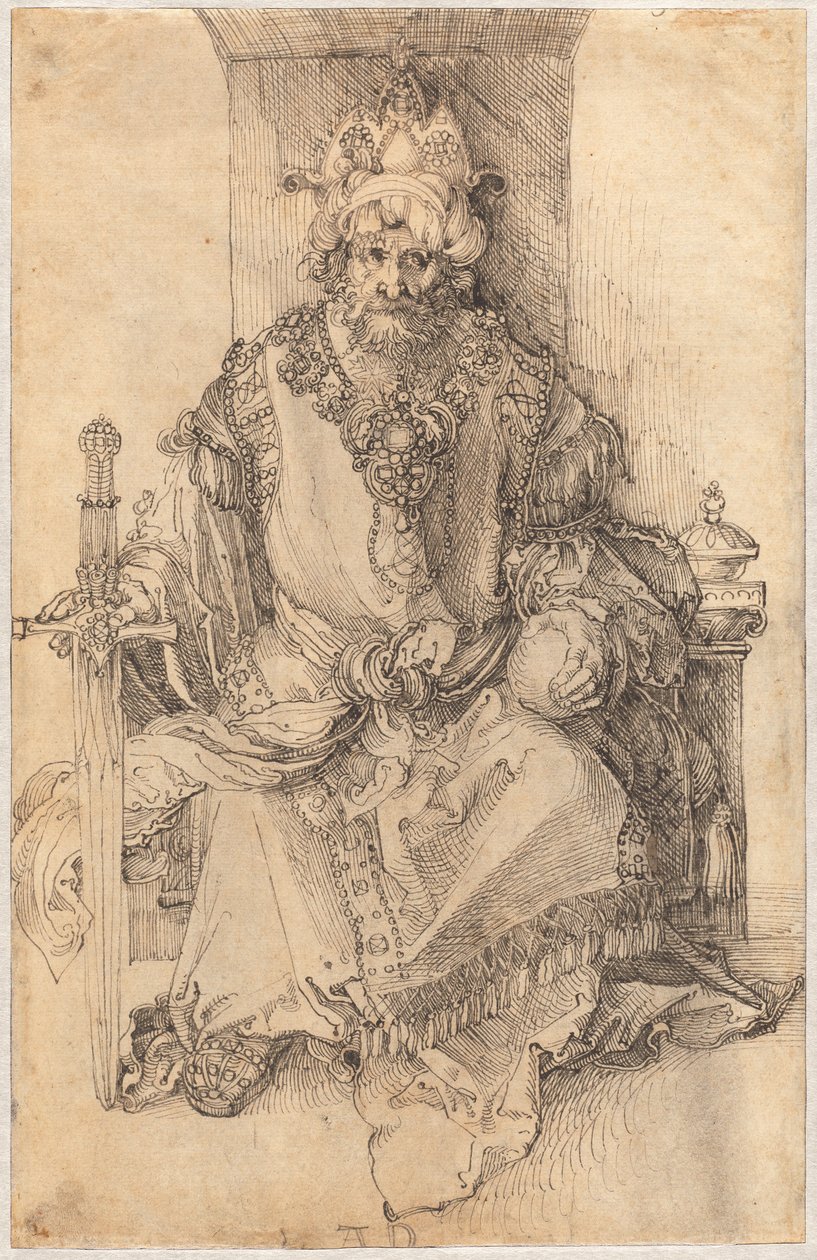 En orientalsk hersker siddende på sin trone af Albrecht Dürer