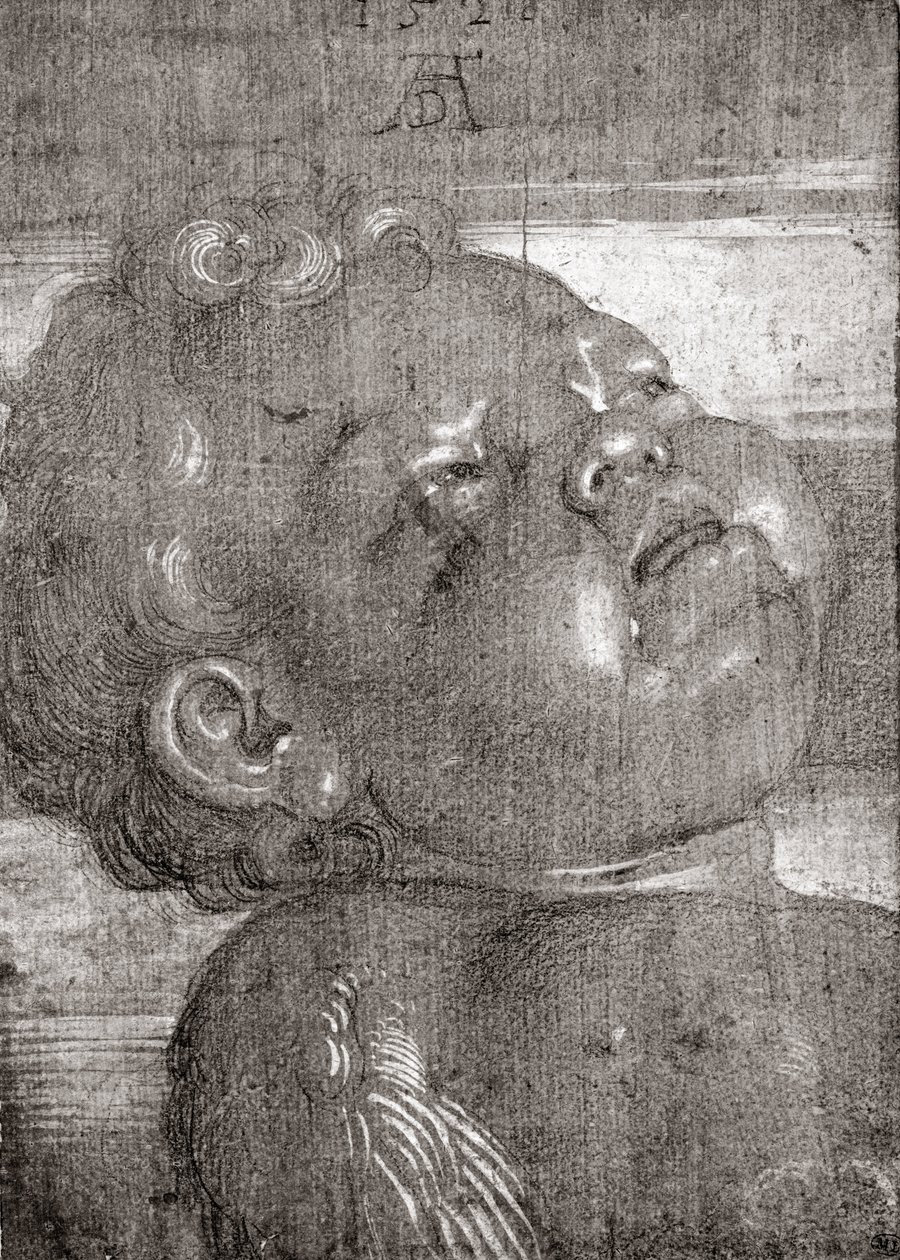 Cherubim Crying, 1521 (grafit og gouache på papir) af Albrecht Dürer