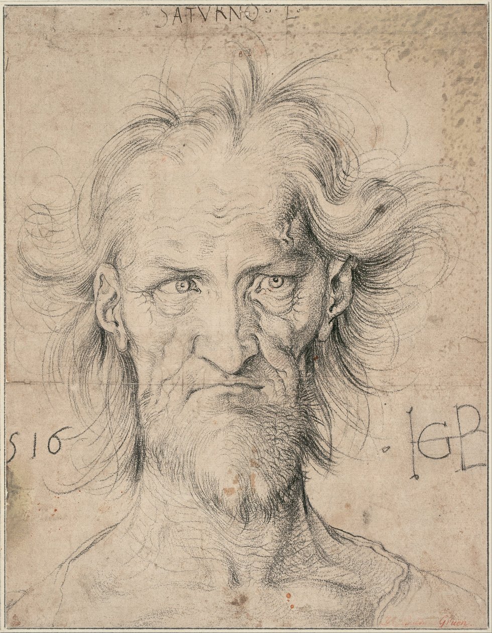 Hoved af en skægget gammel mand (Saturn), 1516 af Albrecht Dürer
