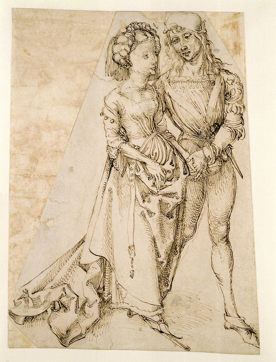 Lovers (pen og brunt blæk på hvidt papir) af Albrecht Dürer