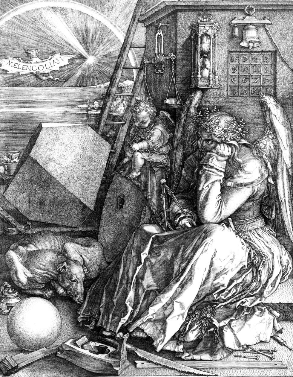 Melankoli, 1514 af Albrecht Dürer