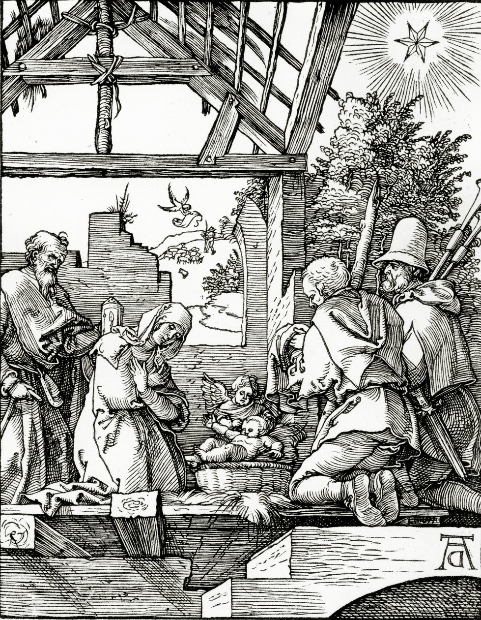Fødsel, fra den lille lidenskab, 1510 af Albrecht Dürer